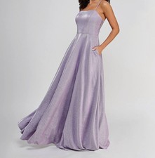 City Studios Juniors' Purple Sleeveless Glitter Ball Gown Dress Size 0