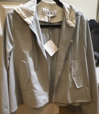 Loewe Light Blue Full Zip Hoodie 100 Cotton Hooded Drawstring Women  s Size 38