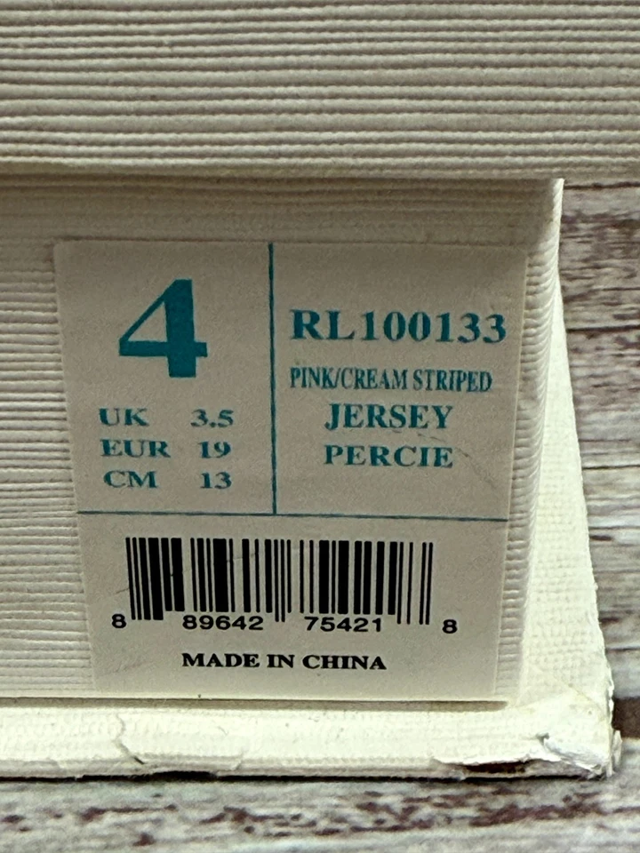 Polo Ralph Lauren Bebé Cuna Zapatos Niñas Vintage Caja Blanco Rosa Talla 4 Foto 3 de 4