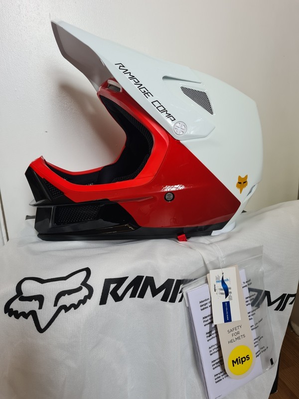 RRP £339. Fox Rampage Comp Full Face Helmet Red Black MTB Protection DH Downhill