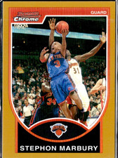 STEPHON MARBURY 2007 BOWMAN CHROME **GOLD** REFRACTOR  /99 !!  SSP 🔥🔥KNICKS