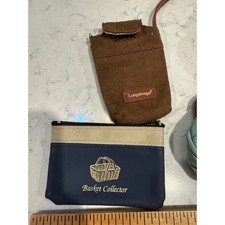 Longaberger Basket Collector Small Pouche Coin Purses Lot 7 Brown Blue Orange