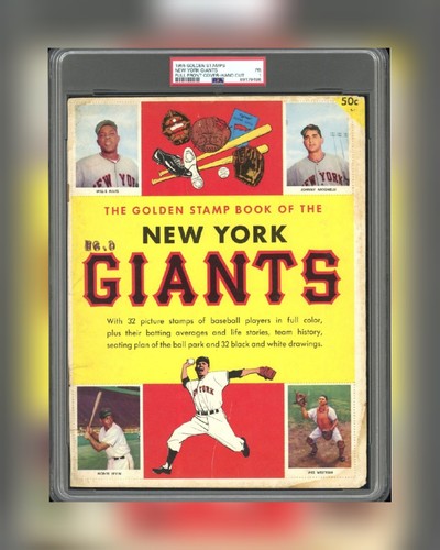 1955 GOLDEN STAMPS FULL FRONT COVER PSA 1 NEW YORK GIANTS WILLIE MAYS