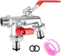 Wasserhahn Garten Doppel Auslaufhahn 1/2 Zoll 3/4 Zoll Messing Mit