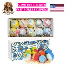 Bath Bombs Gift Set, 10 Organic Bubble Bombs, for Valentine s Day, Christmas