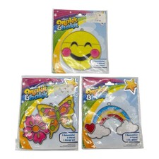 New Lot of 3 Makit Bakit Oven Suncatcher Kits Butterfly Rainbow Smile-y Emoji