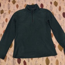 Quechua Mens Green Fleece Sweatshirt Smal 1/2 Zip Pullover Outdoor Hiking