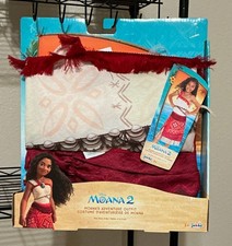 Disney Moana 2 Adventure Outfit Girls Costume Complete Set Size 4-6 Stretch