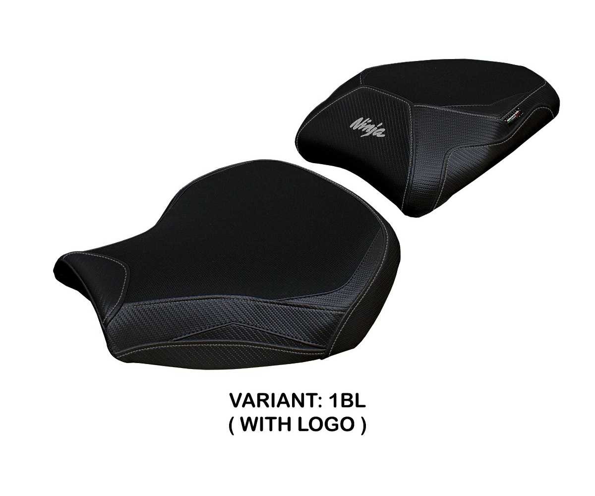 Seat saddle cover Moniz Black BL + logo TPZ Kawasaki Ninja H2 1000 SX 2018 2023