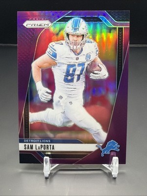 Sam LaPorta - 2024 Panini Prizm Football PURPLE PRIZM #'d /125 - Detroit Lions