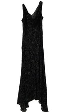 Vintage 90 s Y2K Black BurnoutVelvet Maxi Dress Whimsigoth Fairy Women Dress