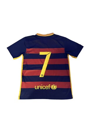 NIKE FC BARCELONA YOUTH HOME JERSEY 2015/16 #7 EUC Youth Medium 28
