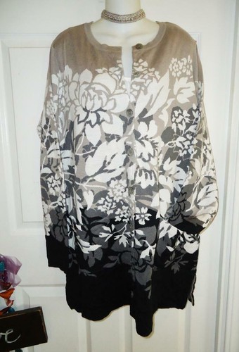 FLORAL JACQUARD CARDIGAN SWEATER | eBay