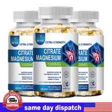 Magnesium Citrate Capsules 1000mg Per Serving -Highest Potency Capsules 3 Packs