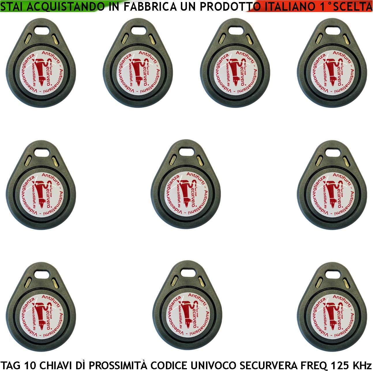 Chiavi Elettroniche Prossimità Domotica - 10 Transponder Sicurezza Univoca