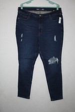 NWT Old Navy Sz 18 Dark Distressed Rockstar Super Skinny Extra High Rise Jeans