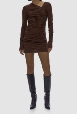 helmut lang ruched dress New Helmut Lang Black Ruched Dress, size P