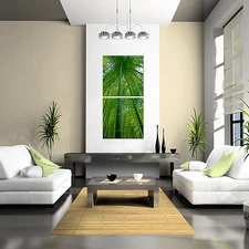 Green Bamboo ready to hang fiberboard canvas wall art print/betterThan stretched