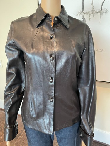 Charles Chang- Lima Brown Beautiful Leather Top Sz 6 - Picture 5 of 6