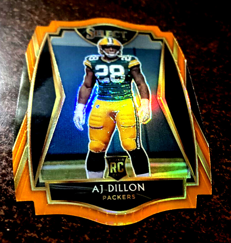 2020 Select A.J. AJ DILLON Premier Level Die Cut Orange Prizm Rookie RC #165 🔥