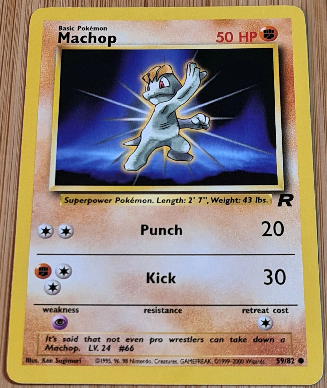 Machop # 59/82 Common from Team Rocket of 2000 Pokemon English Mint Vintage