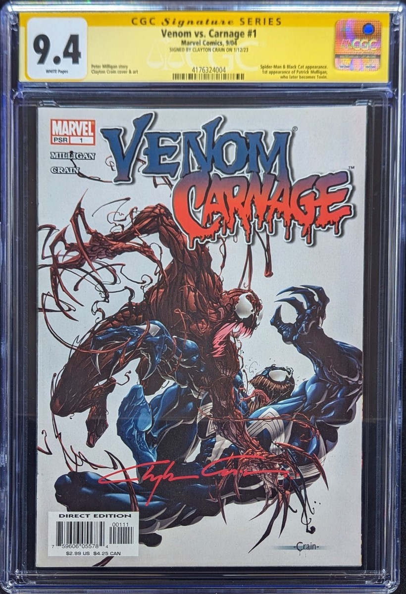 Venom vs Carnage #1 CGC 9.4 Signed by Clayton Crain | eBay