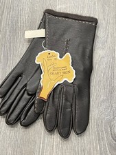 Vintage Gloves Brown Leather Warm Lined Fur Smart Skin Size B C10