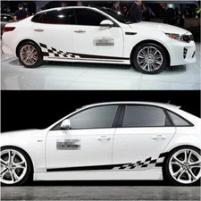 Decal Vinyl Graphics Side Stickers Body 2PCS Waterproof Car Decals Sticker Black