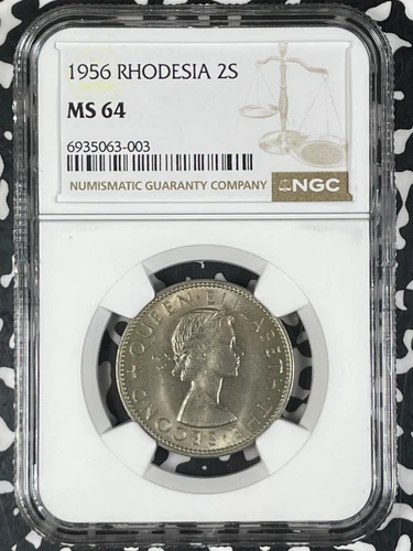 1956 Rhodesia & Nyasaland 2 Shillings NGC MS64 Lot#G9981 Choice UNC!