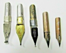 Vintage Mixed Lot of 5 Calligraphy Ink Pen Nibs Gillott R.esterbrook Hunt George