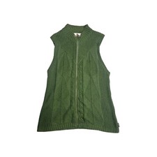 Woolrich Women's Vest Size Medium Olive Green Full Zip Dark Moss Heather