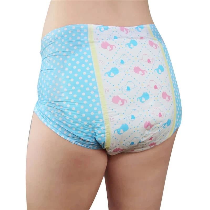 LittleForBig - Blue Nursery Brief Diapers, Plastic Backed