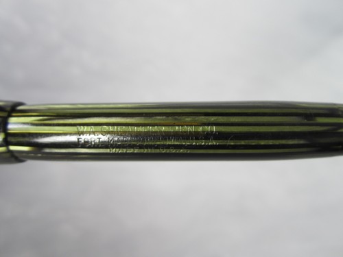 ANTIQUE SHEAFFER TRIUMPH VALIANT 1250 GREEN STRIATED 14K GOLD NIB FOUNTAIN PEN - Picture 19 of 22