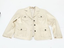 Vintage Leather Blazer Size Small Cream  Womens Minty!!!