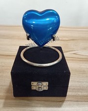 Blue Heart Keepsake Urn - Small Beautiful Urn for Ashes - Beach Handmade Mini
