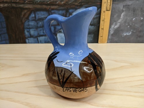 Son AZ Pitcher Creamer Souvenir Las Vegas Signed 1981 Desert 5in Pottery redware - Picture 6 of 12