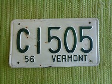 1956 Vermont License Plate VT 56 Tag C1505