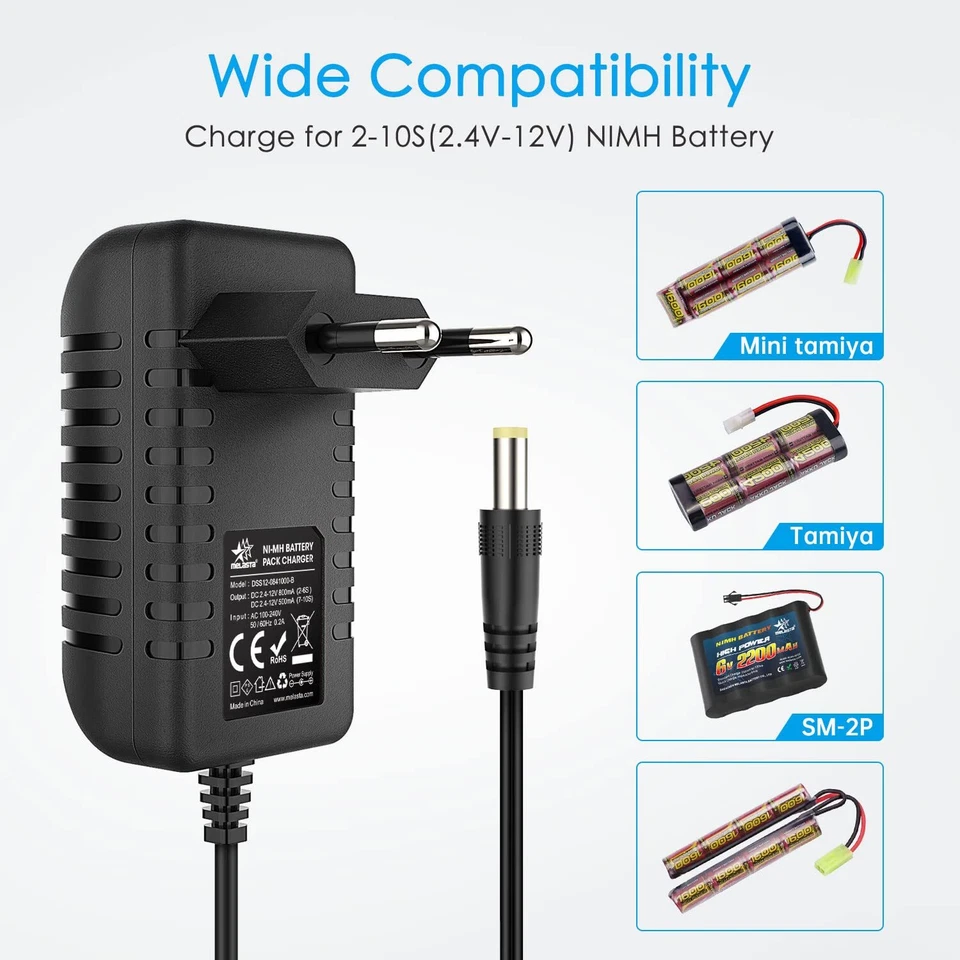 Intelligentes 2.4V 3.6V 4.8V 6V 7.2V 8.4V 9.6V 10.8V 12V NIMH/NICD Ladegerät ... - Bild 3 von 4