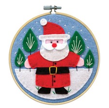 Felt Applique  Embroidery Kit  Design Works Santa w/6" Wood Hoop DW6834