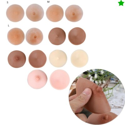 2Pcs Reusable Silicone Nipples Washable for_Breast Form Crossdresser Cosplay