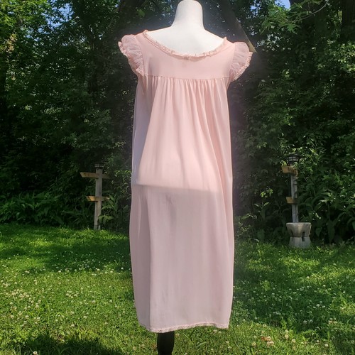 Vintage Pink Babydoll Negligee Nightgown Lingerie Sheer Double Layer Dorsay Sz S - Bild 7 von 10
