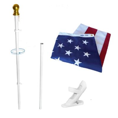 Annin 3x5 American Flag with Spinning Flagpole and Grommets Made in USA