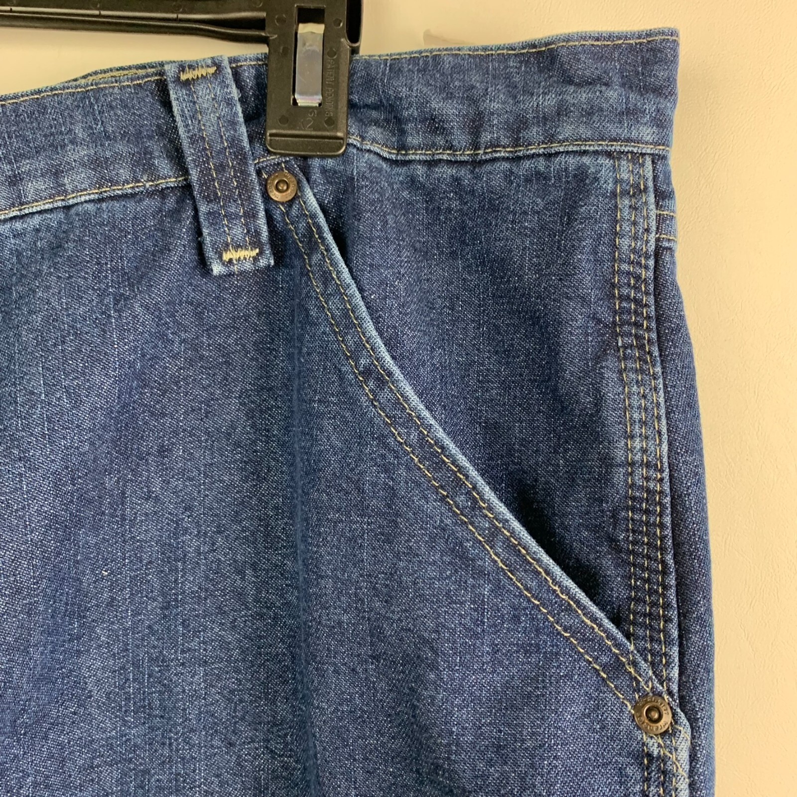 Wrangler Jeans Blue Carpenter Straight Leg 5-Pocket Fleece Lined Size 40/32 NEW image 6
