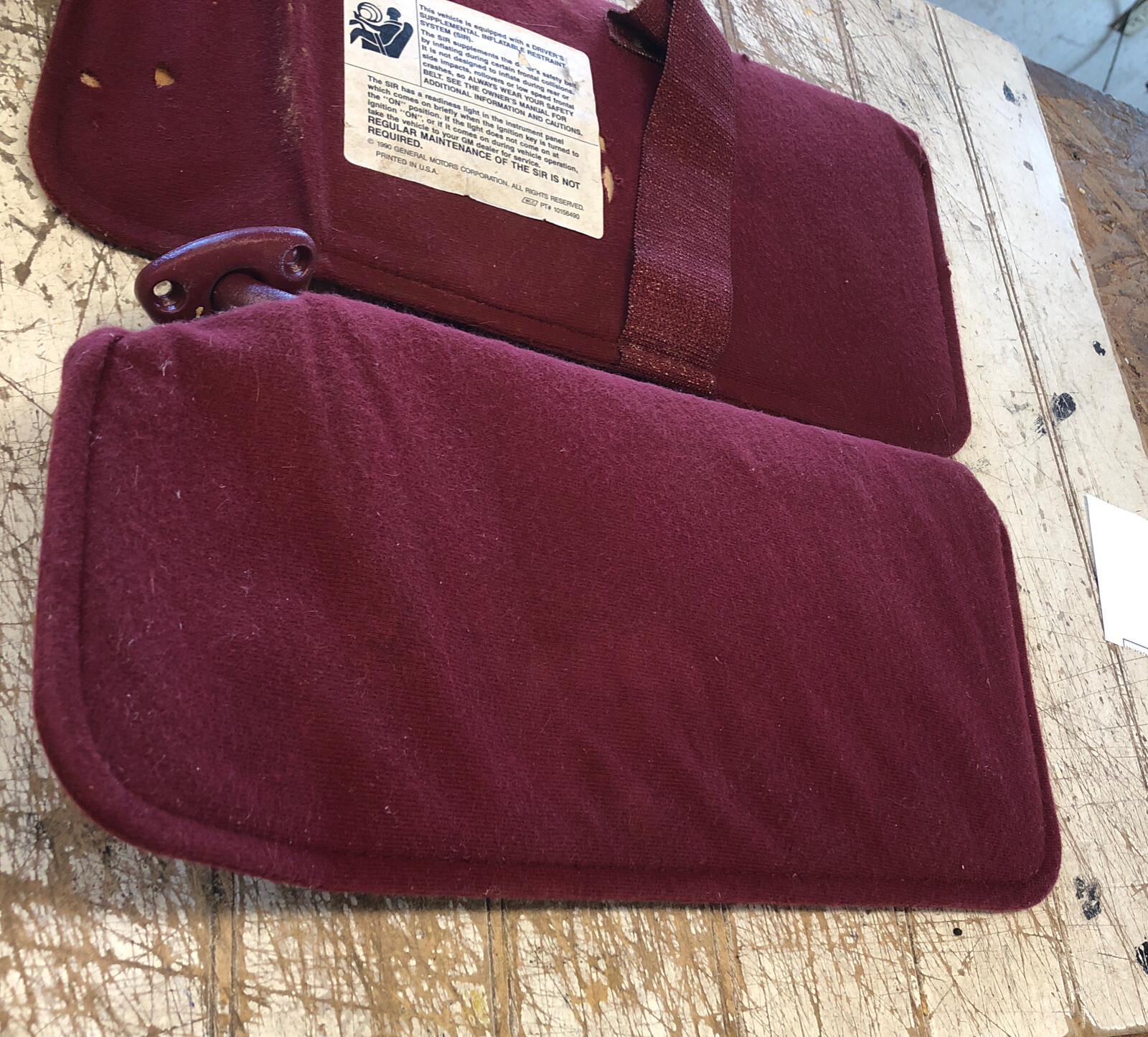 8796 Chevy Beretta Sunvisors Pair Red Cloth Left / Right eBay