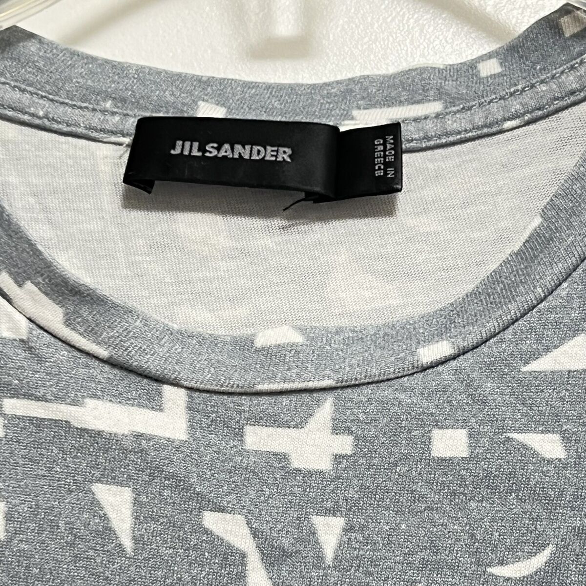 Jil Sander Men's Graffiti Spellout Short Sleeve T-shirt Gray Jil Sander Men's Graffiti Spellout Short Sleeve T-shirt Gray