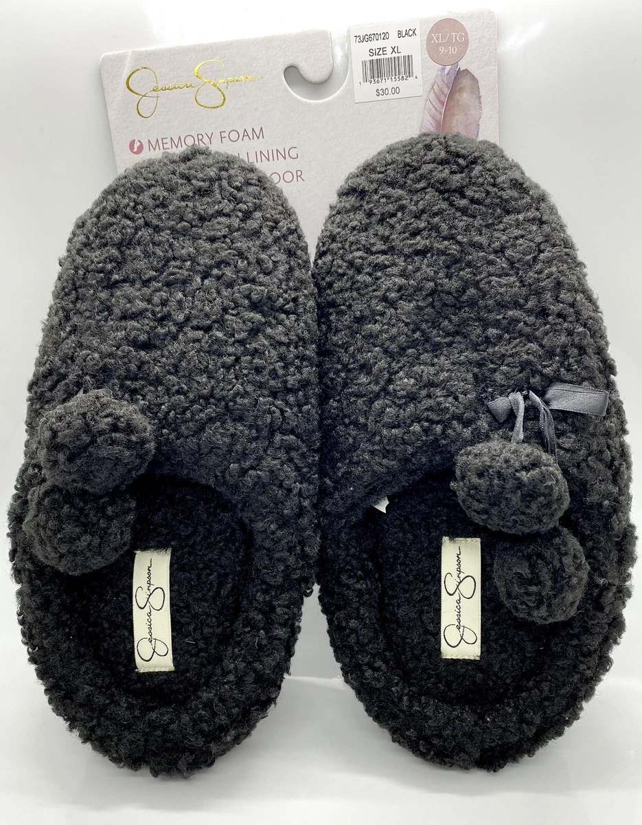 Jessica simpson black slippers new arrivals