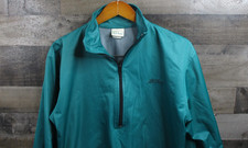 LL Bean Jacket Mens Medium Green WindStopper Gore 1/4 Zip Pullover Vintage