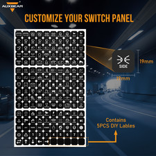 160pcs Auxbeam As Series Switch Panel Stickers Label For 468 Gang Switch Panel