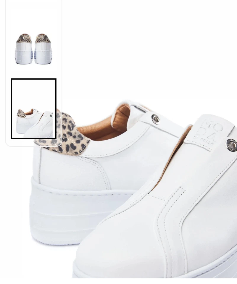 Moda in Pelle Aneeba белая кожаная без шнуровки размер 38 Великобритания работает по-крупному - Изображение 4 из 4