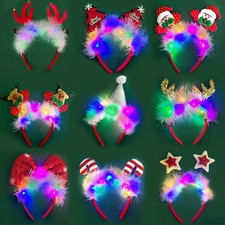 LED LED Light Christmas Headband Xmas Tree Snowflake Hair Band Flashing Toy